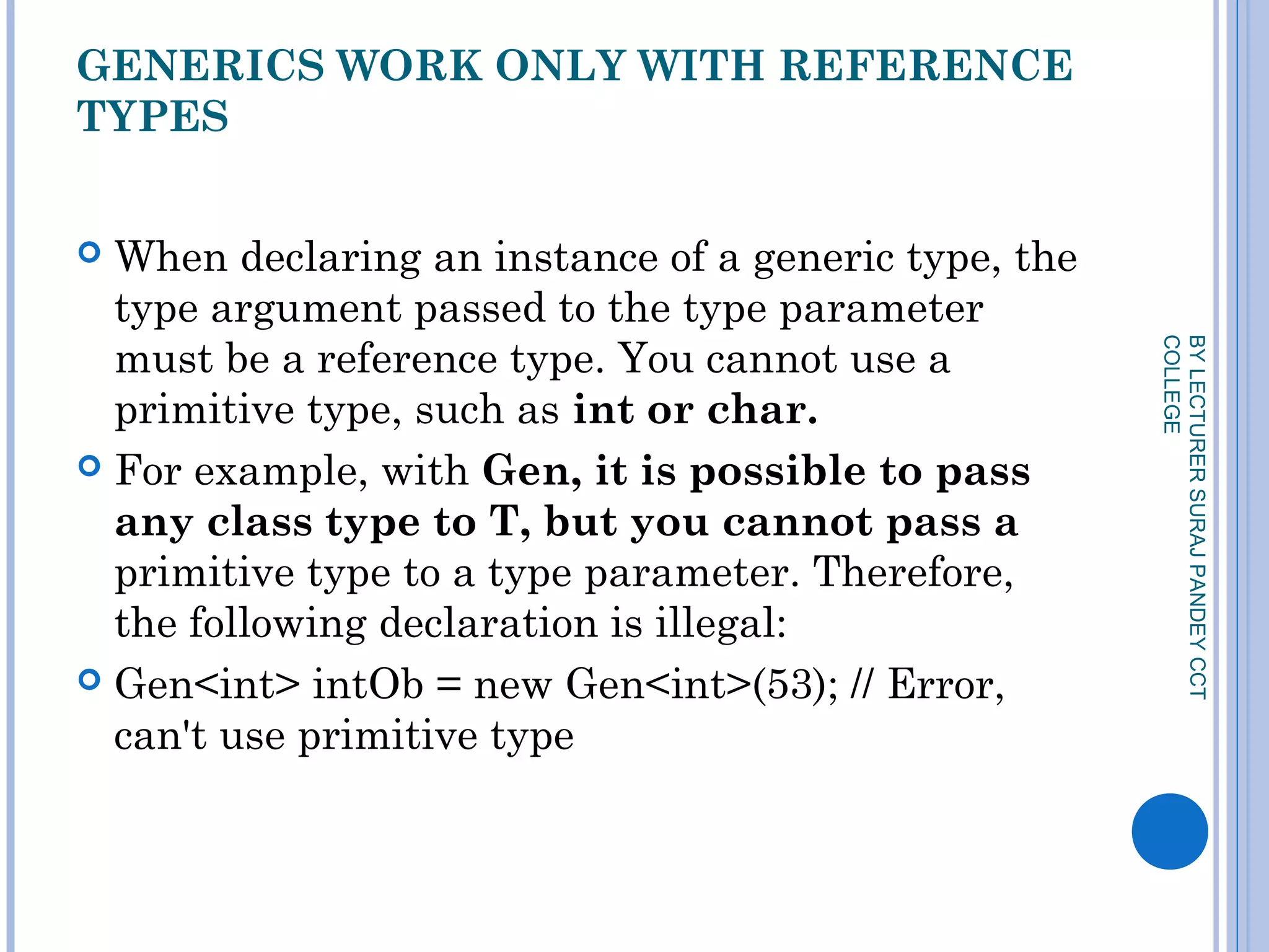 Generics in java | PPT