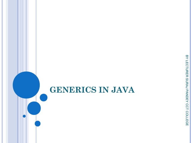 Generics in java | PPT