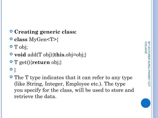 Generics in java | PPT