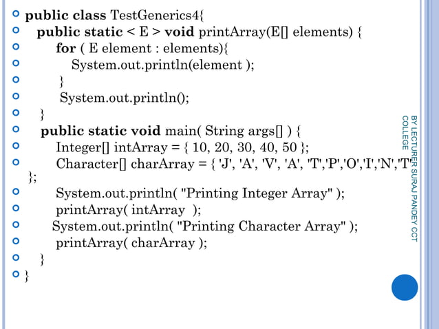 Generics in java | PPT