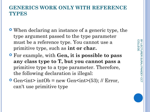 Generics in java | PPT
