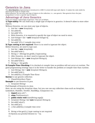Generics in java | PDF
