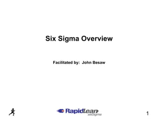 Six Sigma Overview Facilitated by:  John Besaw 