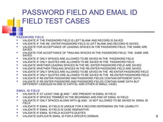 Sample Test Cases For Password Field – WVSVY