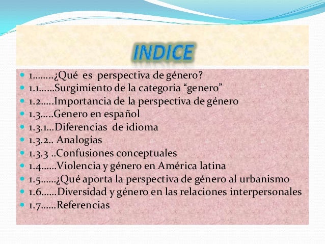 perspectiva de Genero