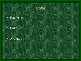 VPH Bacterias Eukarya Archaea 