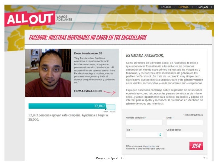 Opciones de género binario