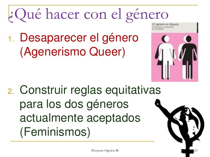 Opciones de género binario