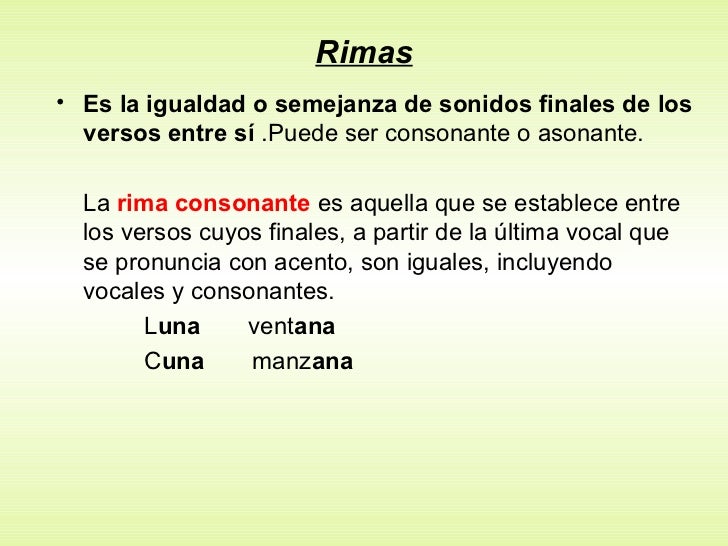 Genero Lirico Rima Asonante Y Consonante