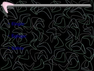 •   Elegía:
•   Es un poema meditativo y melancólico.
•   Égloga:
•   Es un poema bucólico.
•   Sátira:
•   Es un poema mordaz.
 