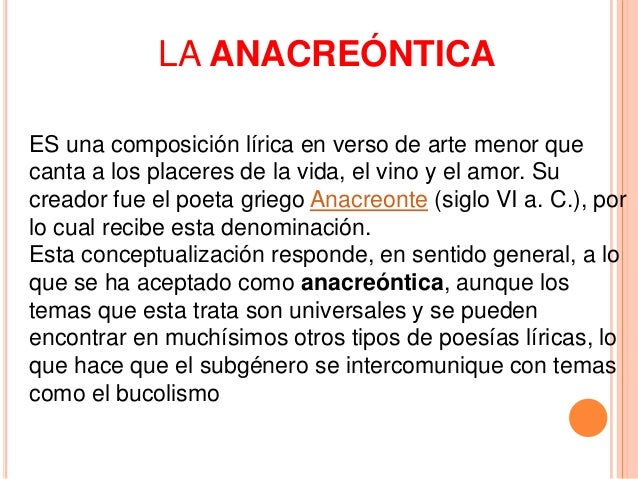 Resultado de imagen de anacreontica