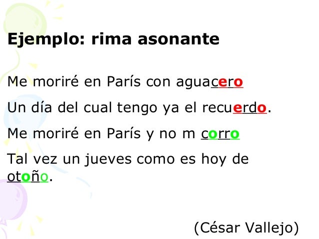 Genero Lirico Rima Asonante Y Consonante