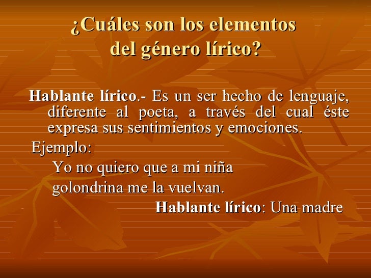 Genero lirico y sus caracteristicas