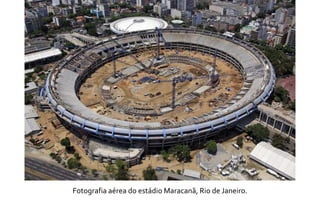 Fotografia aérea do estádio Maracanã, Rio de Janeiro. 
 