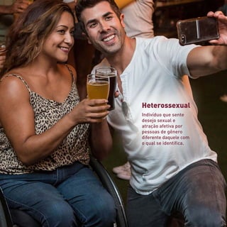 Heterossexual
Indivíduo que sente
desejo sexual e
atração afetiva por
pessoas de gênero
diferente daquele com
o qual se identifica.
 