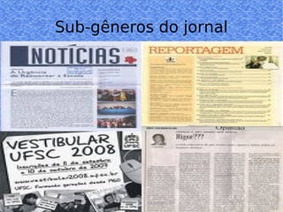 Sub-gêneros do jornal 