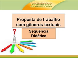 Proposta de trabalho
com gêneros textuais
Sequência
Didática

 