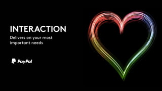 INTERACTION
Delivers on your most
important needs
 