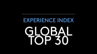 GLOBAL
TOP 30
EXPERIENCE INDEX
 