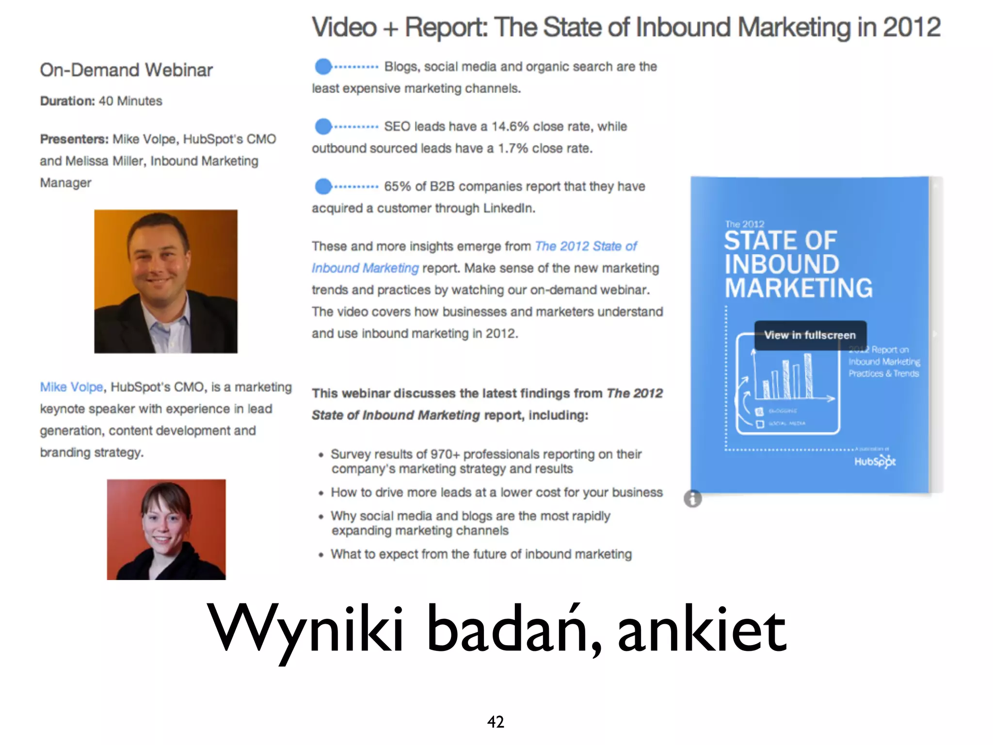 Wyniki badań, ankiet
         42
 