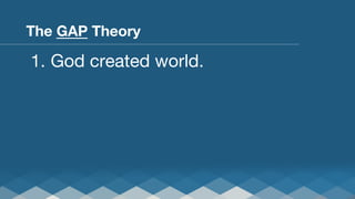 The GAP Theory

1.  God created world.

 