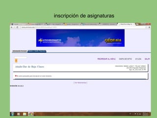 inscripción de asignaturas
 