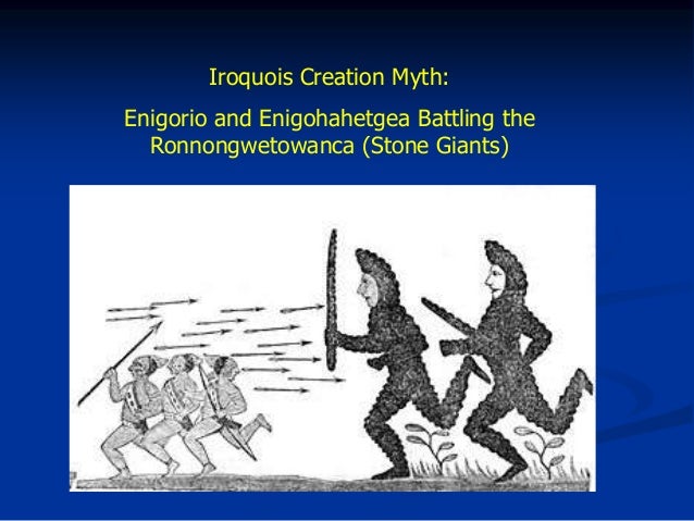 What is a summary of the Iroquois creation story?