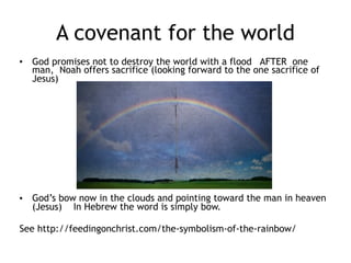 And nations born after the flood
• Mankind is at Babel
• Fearing God, but not following God
• Build ‘a tower’ in case God sends the flood he
said he would not
– Let us ‘brick bricks’ Let us build
– Let us burn burn Let use harden the bricks
– Very humanistic… a vestige of religion
• And languages are confused by God and man
scatters
• And… man largely falls back into idolatry…
 