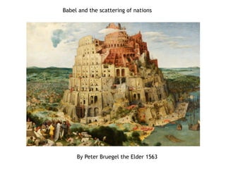 And after limiting the lifetime of man
for the world…
• God gives a blessing in the life of a couple
growing too to have children ( a blessing in
the midst of the restraint of length of life)
• The man without children, Abram, would
become a blessing for all families on earth
• And a people born ‘out of nothing’ as it
were
• Abram had parents who were idol worshipers
and lived in a place that worshiped idols and
called out of it.
 