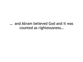 Genesis 12:1-4a
Now the Lord said to Abram, “Go from your
country and your kindred and your father’s
house to the land that I will show you.
– I will make of you a great nation, and
– I will bless you, and
– make your name great, so that
– you will be a blessing.
– I will bless those who bless you, an
– the one who curses you I will curse; and
– in you all the families of the earth shall be blessed.”
So Abram went, as the Lord had told him…
7 blessings
 