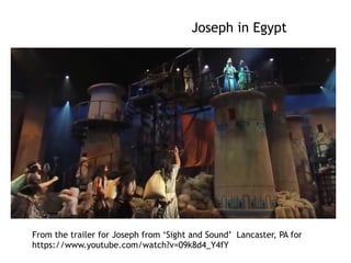 And in contrast to the unfaithfulness of
Judah and the story of Tamar
• Joseph is dealt some tough circumstances
but remains faithful
• and in the providence of God becomes a
savior figure, even to the ‘sinners’ who
sold him out
 