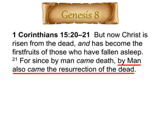 1 Corinthians 15:20–21 But now Christ is
risen from the dead, and has become the
firstfruits of those who have fallen asleep.
21 For since by man came death, by Man
also came the resurrection of the dead.
 