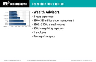 B2B PRIMARY TARGET AUDIENCE

                                                                •    Wealth Advisors
        ...