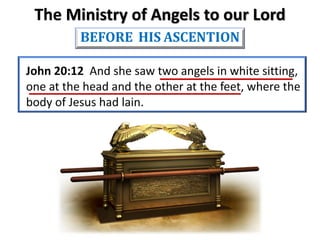 The Ministry of Angels to our Lord
BEFORE HIS ASCENTION
 