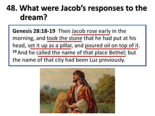 48. What were Jacob’s responses to the
dream?
 