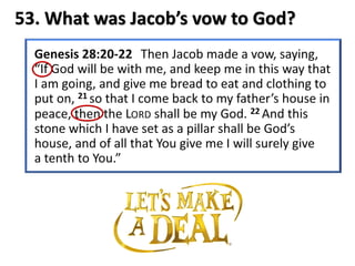 53. What was Jacob’s vow to God?
 