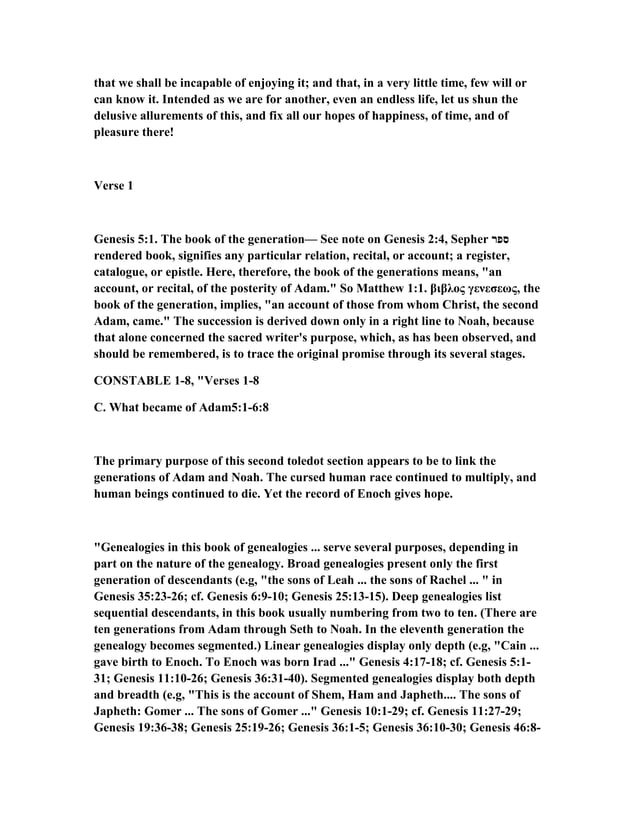 Genesis 5 commentary | PDF
