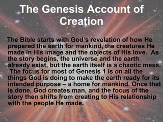 The Genesis Account of Creation ,[object Object]