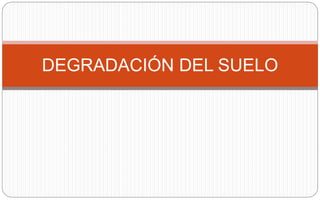 DEGRADACIÓN DEL SUELO
 