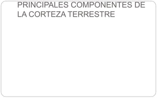 PRINCIPALES COMPONENTES DE
LA CORTEZA TERRESTRE
 