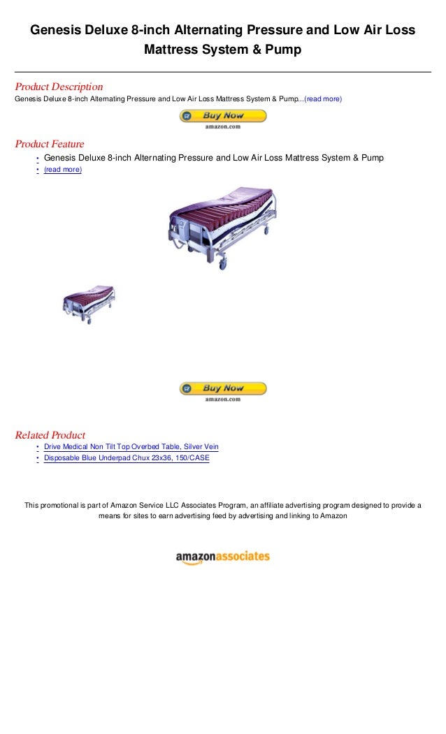 Genesis deluxe 8 inch alternating pressure and low air loss mattress