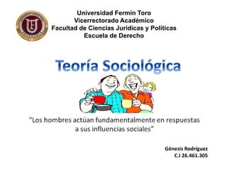 Universidad Fermín Toro
Vicerrectorado Académico
Facultad de Ciencias Jurídicas y Políticas
Escuela de Derecho
Génesis Rodríguez
C.I 26.461.305
 