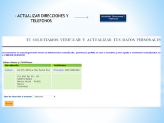 - ACTUALIZAR DIRECCIONES Y
TELEFONOS
 