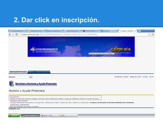 2. Dar click en inscripción.
 