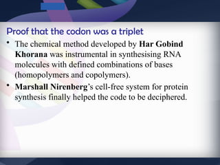 Comprehensive Overview of Gene Structure and the Genetic Code | PPTX