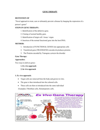 GENE THERAPY AND ITS APPLICATION | PDF