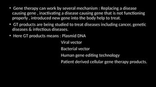 Gene Therapy. Introduction, history and types of Gene therapy | PPTX