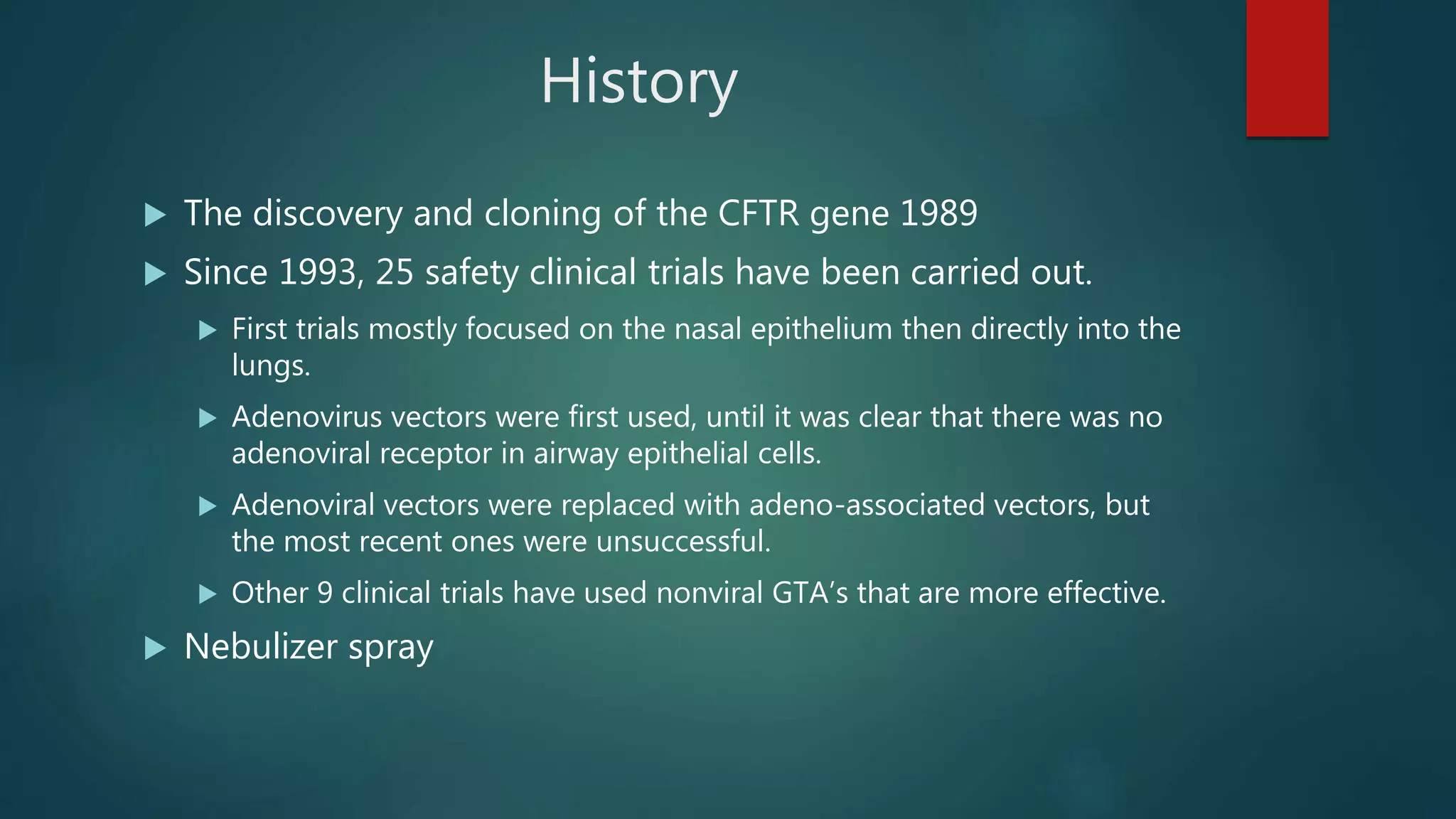 Gene therapy for the treatment of cystic fibrosis | PPTX