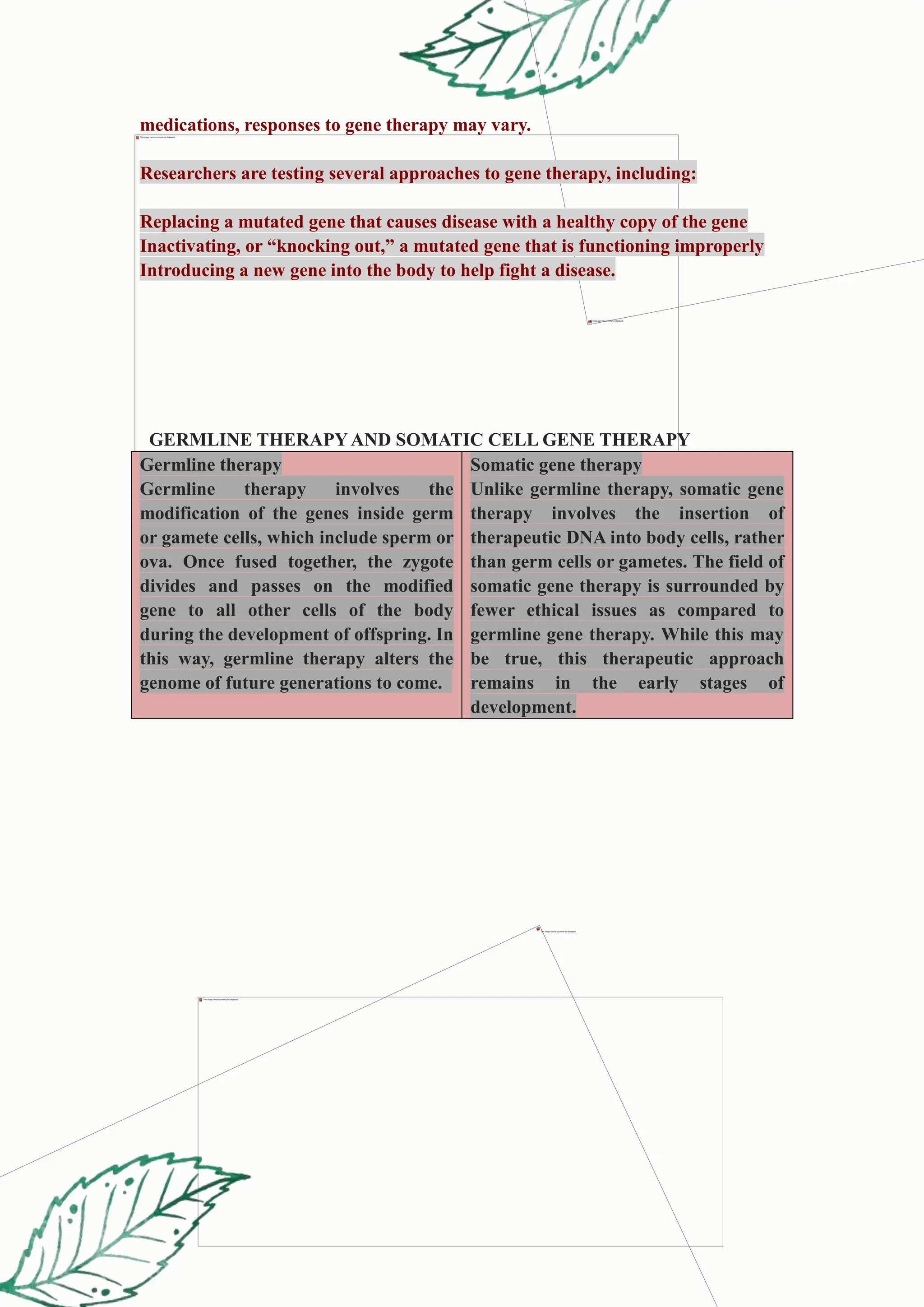 gene therapy notes: introduction, working , types | DOCX