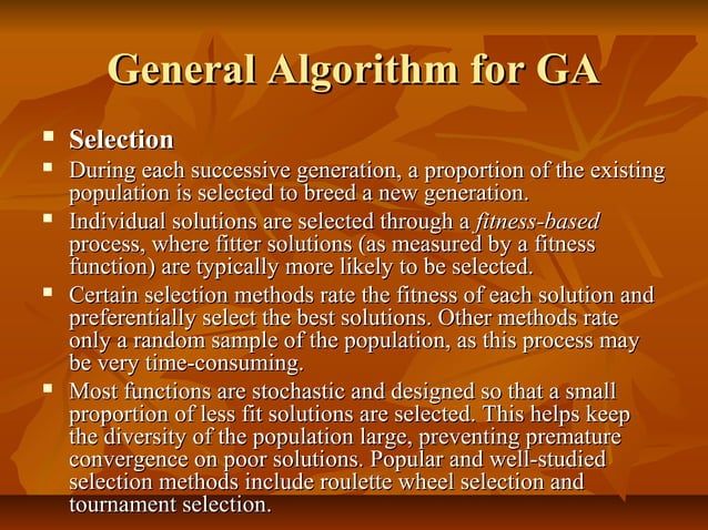 Genetic algorithms | PPT